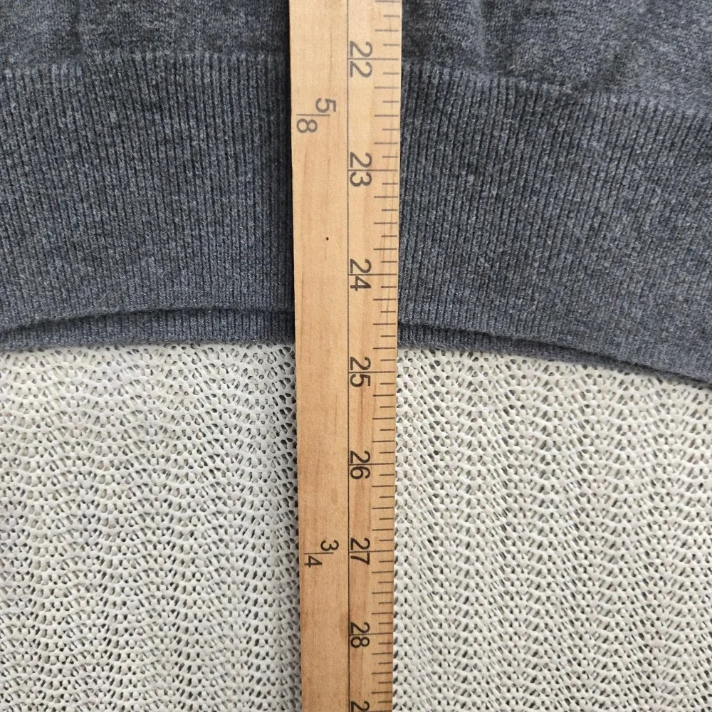 Tommy Hilfiger Sweater Mens Small Gray V Neck Logo Premium Cotton Knit Pullover